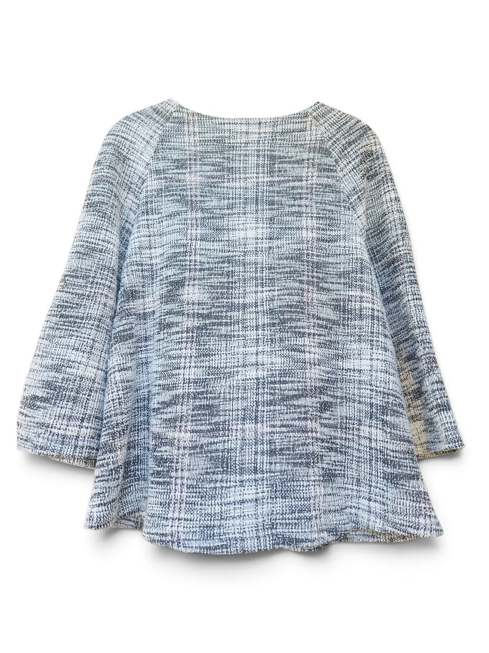 W5 Walter Baker Tweed 3/4 Sleeve Swing Top – Navy Ivory Size Large